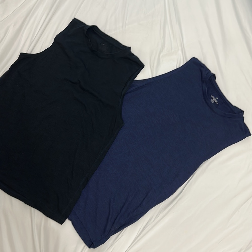 Fabletics men’s tank tops set of TWO black and navy
